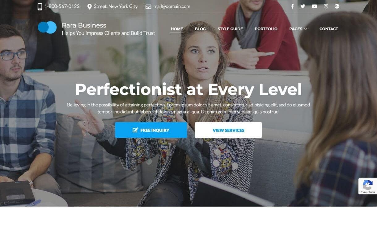 Rara Business - theme WordPress responsive miễn phí