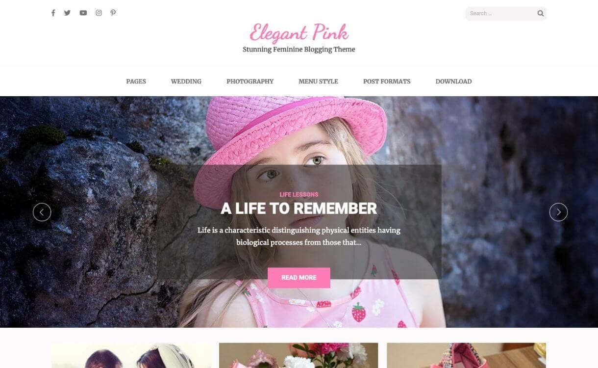 Elegant Pink - theme WordPress responsive miễn phí