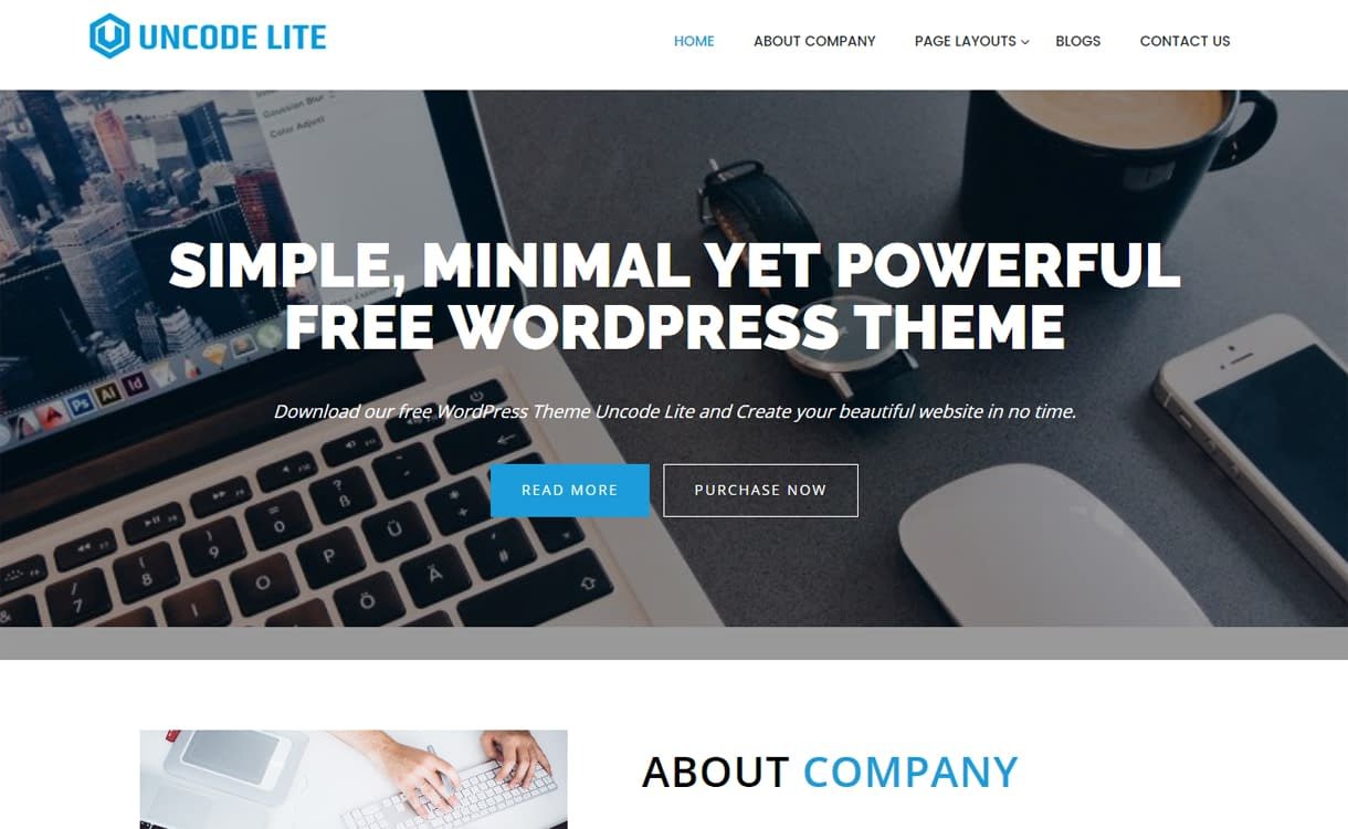 Uncode Lite - theme WordPress miễn phí tốt nhất