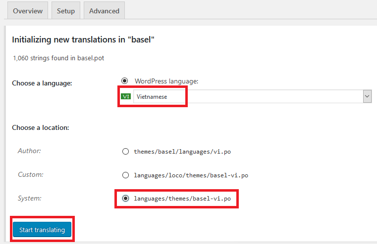 Việt hóa theme WordPress bằng plugin Loco Translate