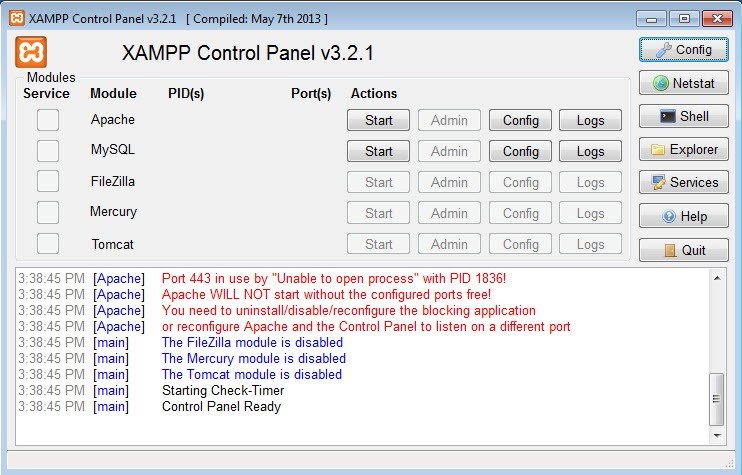 Phầm mềm Xampp trên máy tính
