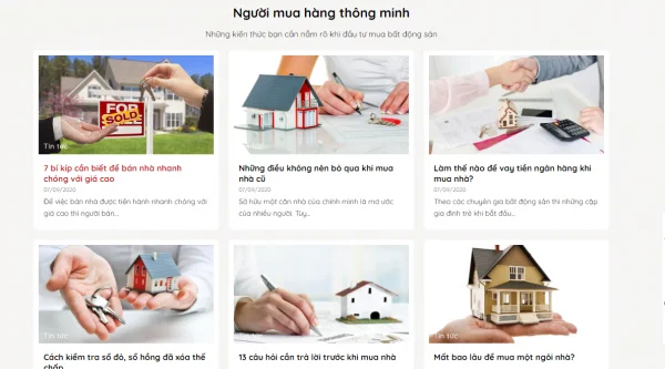 Giao diện bất động sản đẹp