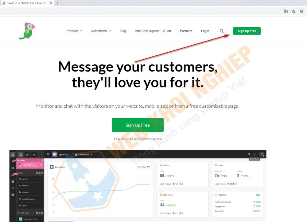 Hướng dẫn sử dụng tawk.to